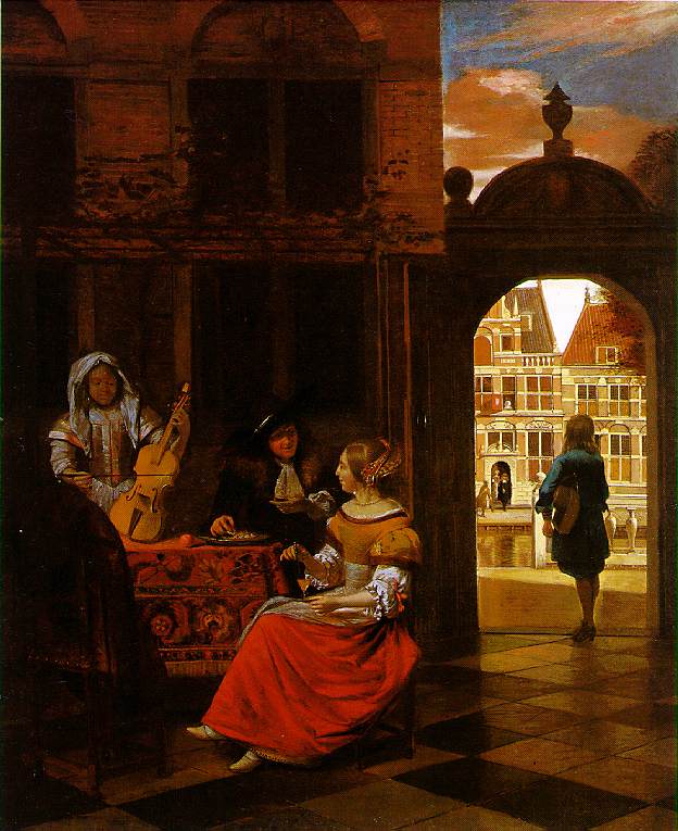 Fête musicale dans une cour (1677), de Pieter de Hooch (National Gallery, Londres)